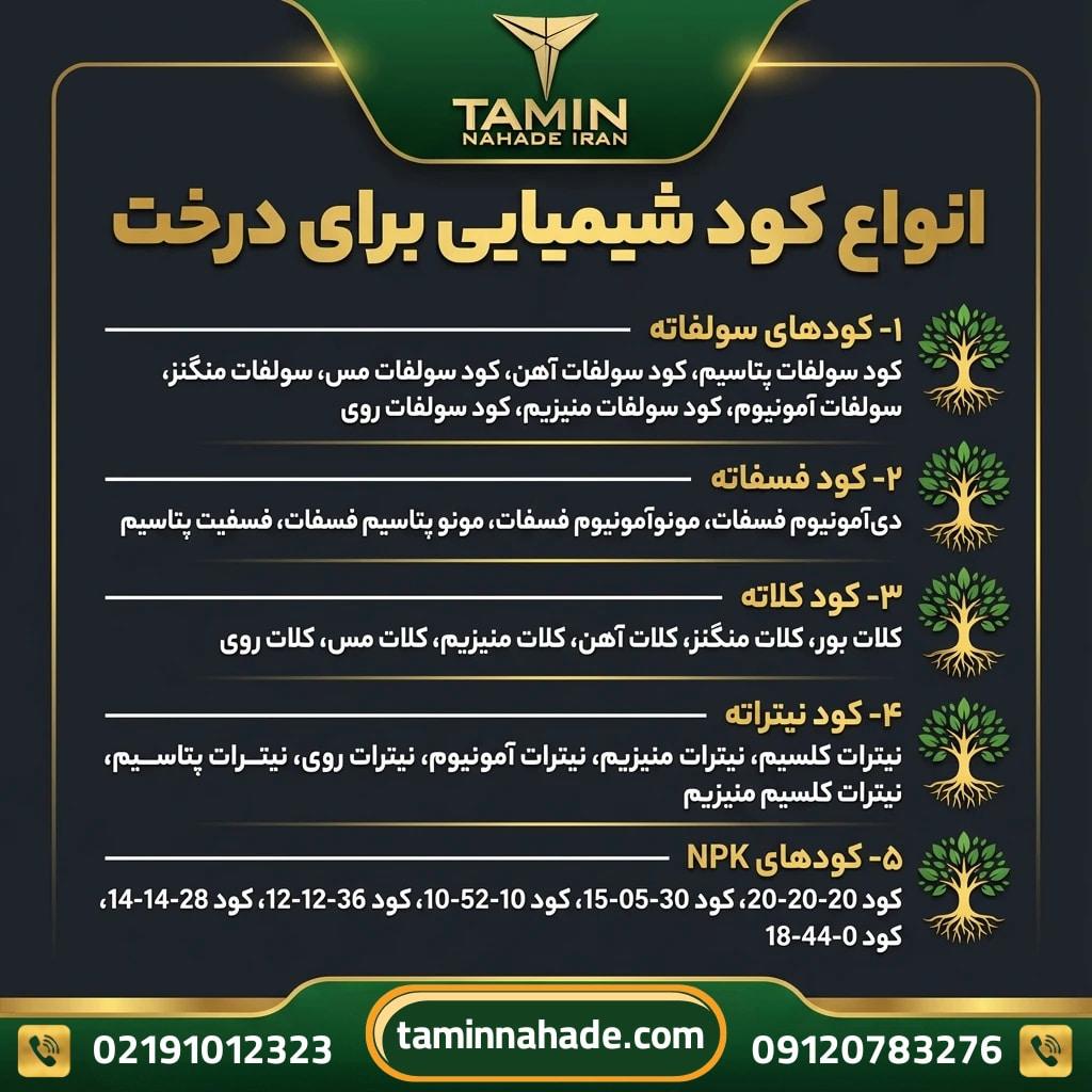 اینفوگرافیک انواع کود شیمیایی برای درخت